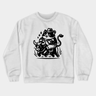 Rodeo Cowboy Cat Crewneck Sweatshirt